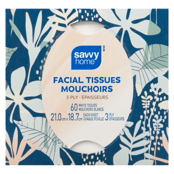Savvy Home Facial Tissues 3 Ply 60 White Tissues