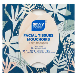 Savvy Home Facial Tissues 3 Ply 60 White Tissues