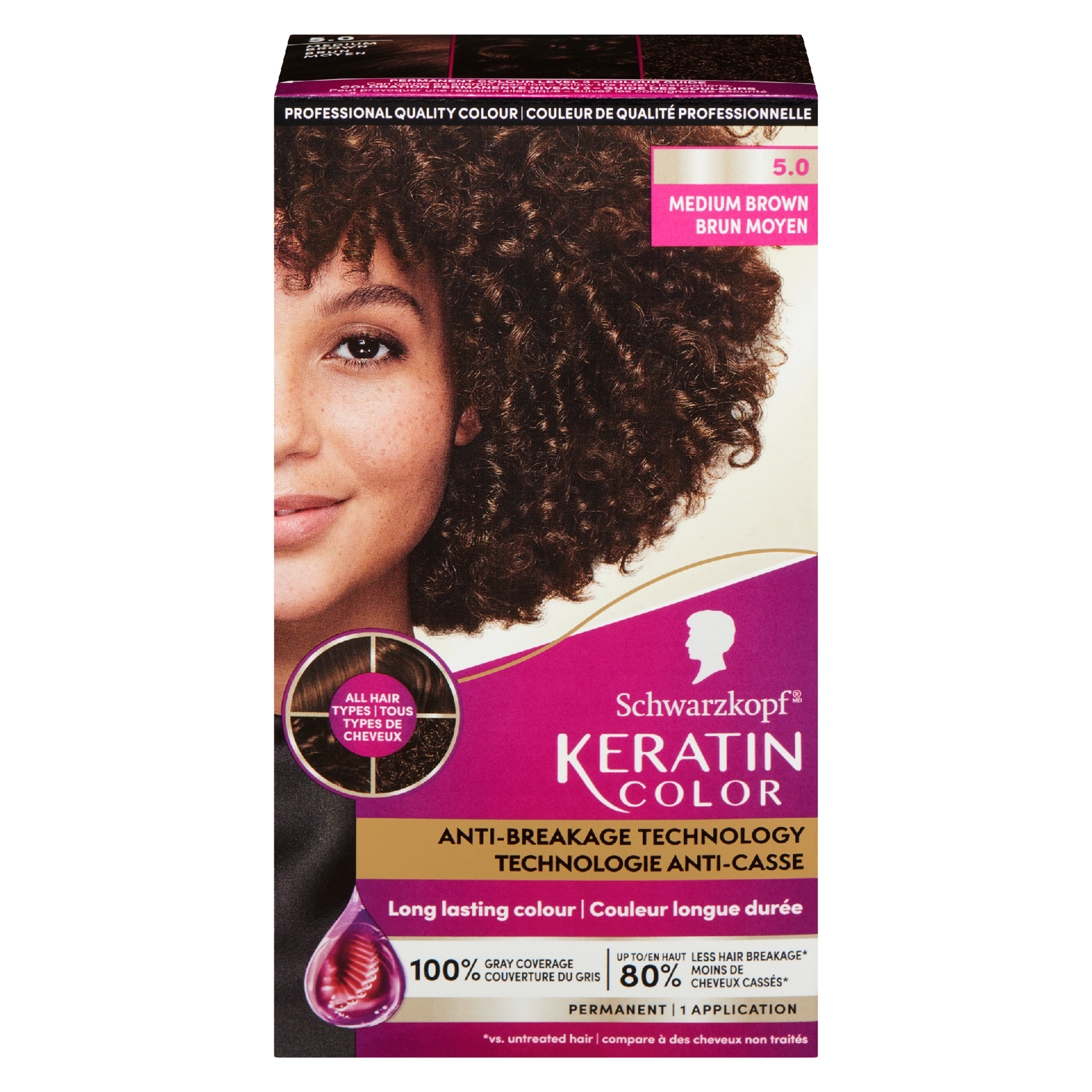 Schwarzkopf Keratin Color Professional Quality Colour 5.0 Medium Brown