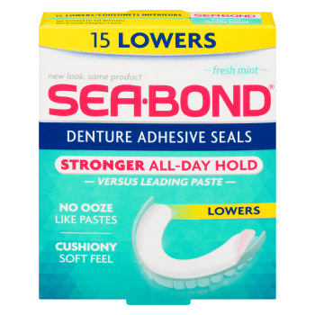 Sea-Bond Denture Adhesive Seals Fresh Mint 15 Lowers