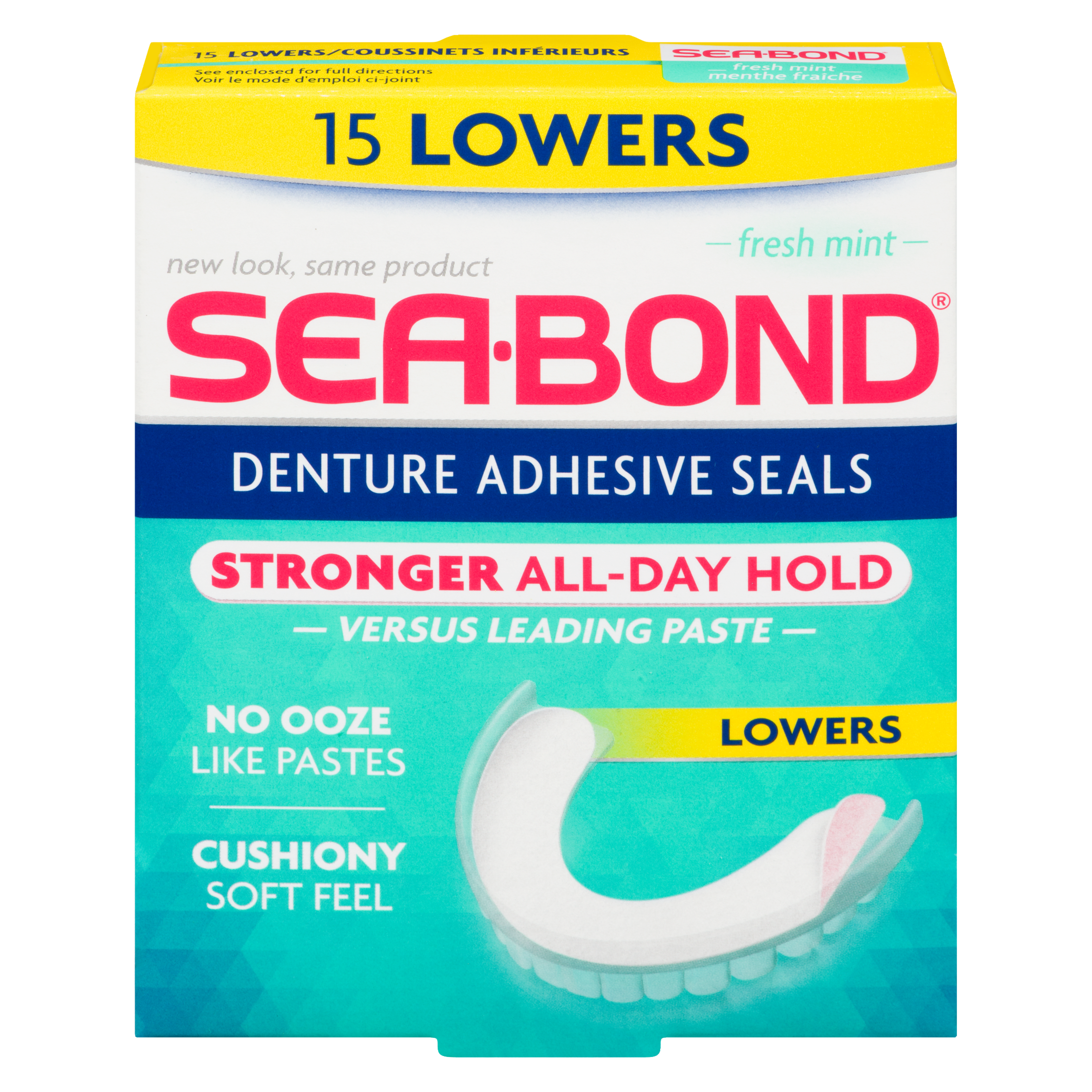 Sea-Bond Denture Adhesive Seals Fresh Mint 15 Lowers