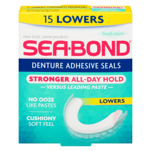 Sea-Bond Denture Adhesive Seals Fresh Mint 15 Lowers