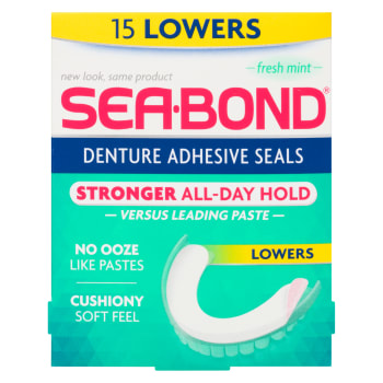 Sea-Bond Denture Adhesive Seals Fresh Mint 15 Lowers
