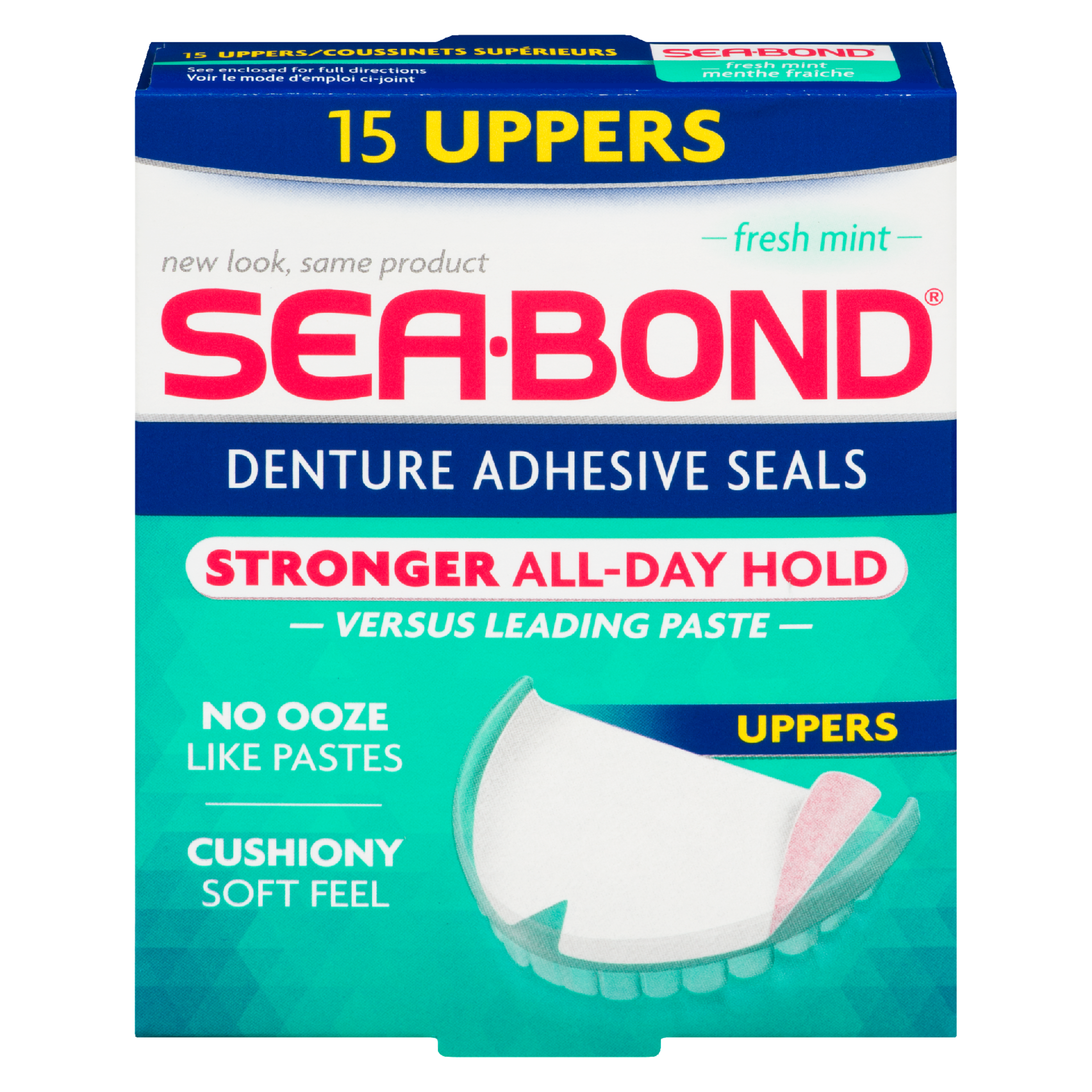 Sea-Bond Denture Adhesive Seals Fresh Mint 15 Uppers
