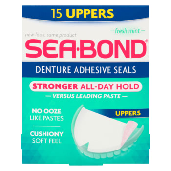 Sea-Bond Denture Adhesive Seals Fresh Mint 15 Uppers