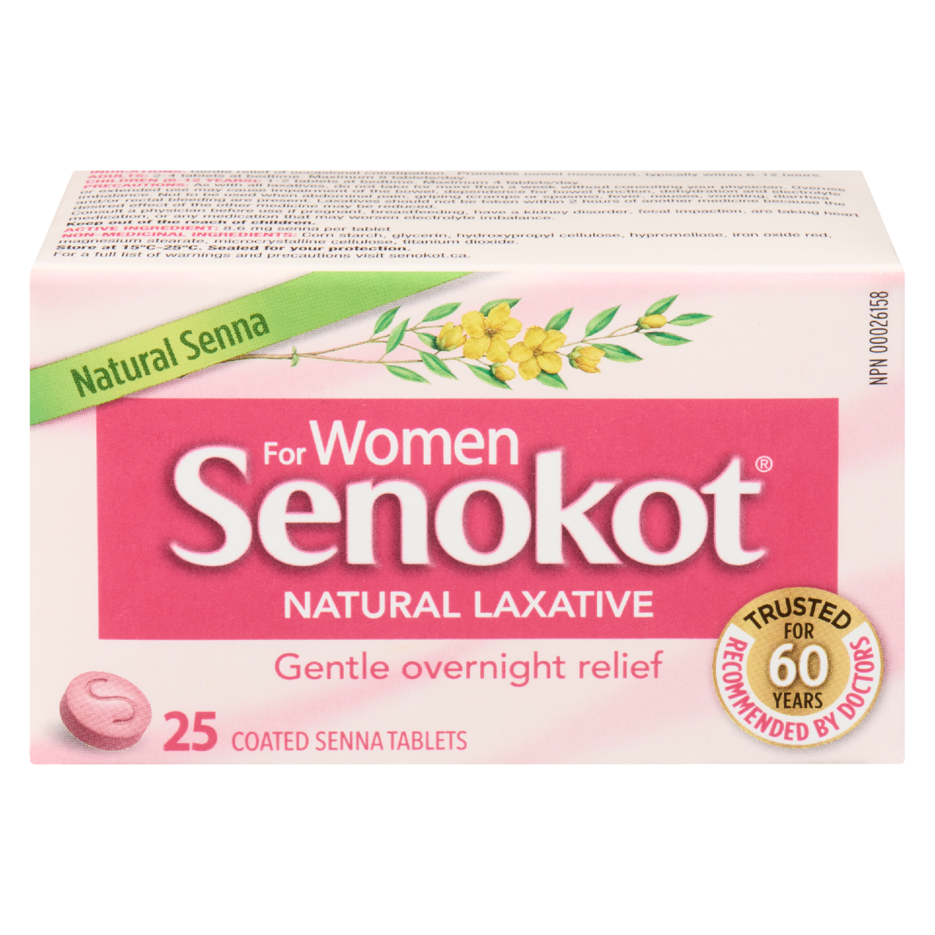 Senokot Natural Laxative for Women 25 Coated Senna Tablets