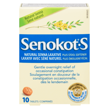 Senokot-S Natural Senna Laxative Plus Stool Softener 10 Tablets