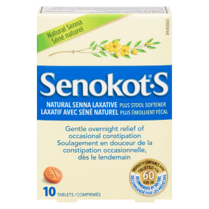 Senokot-S Natural Senna Laxative Plus Stool Softener 10 Tablets