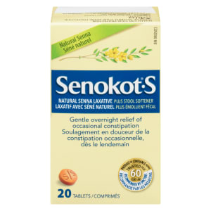 Senokot-S Natural Senna Laxative Plus Stool Softener 20 Tablets