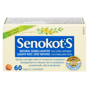 Senokot-S Natural Senna Laxative Plus Stool Softener 60 Tablets