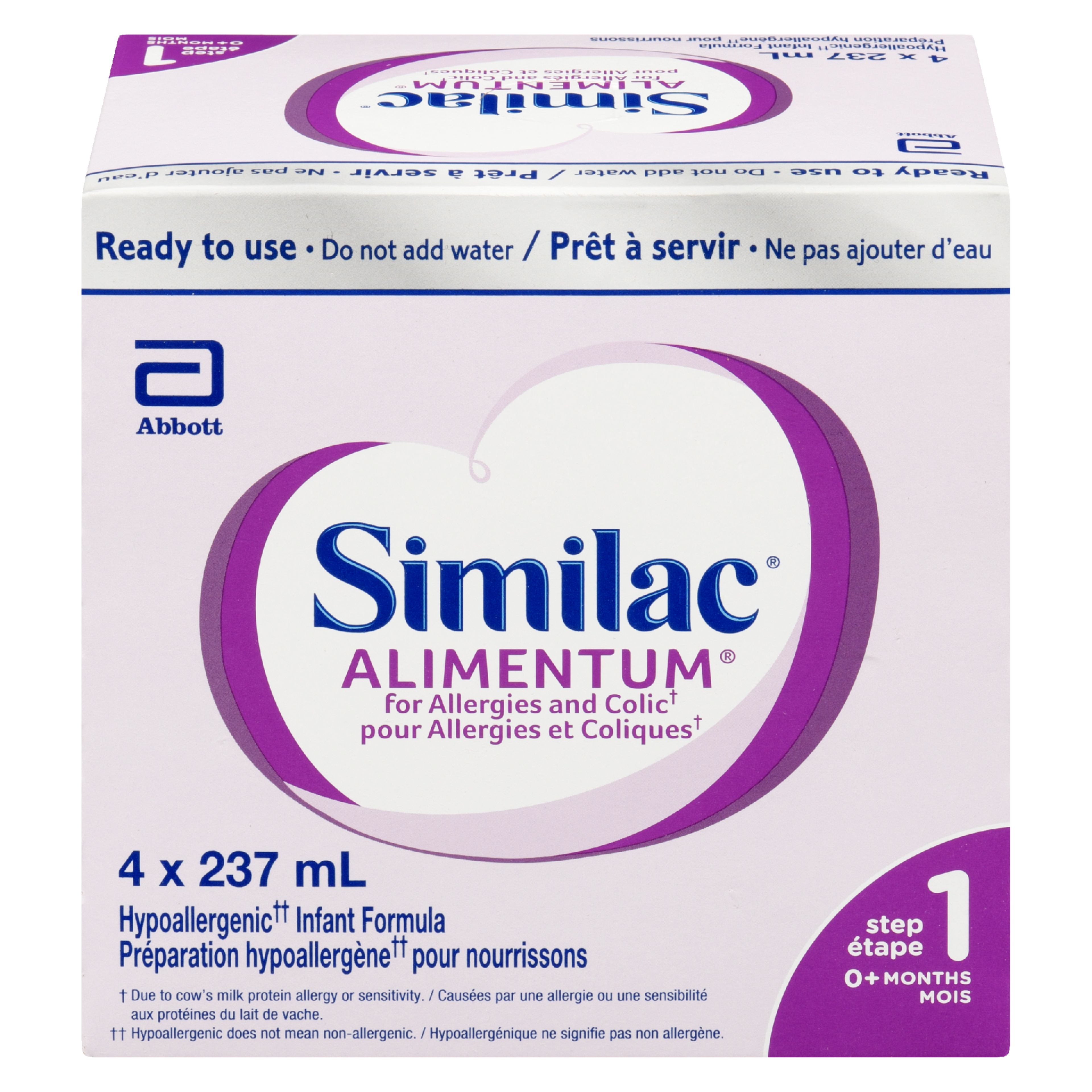 Similac Alimentum Hypoallergenic Infant Formula Step 1 0+ Months 4 x 237 ml
