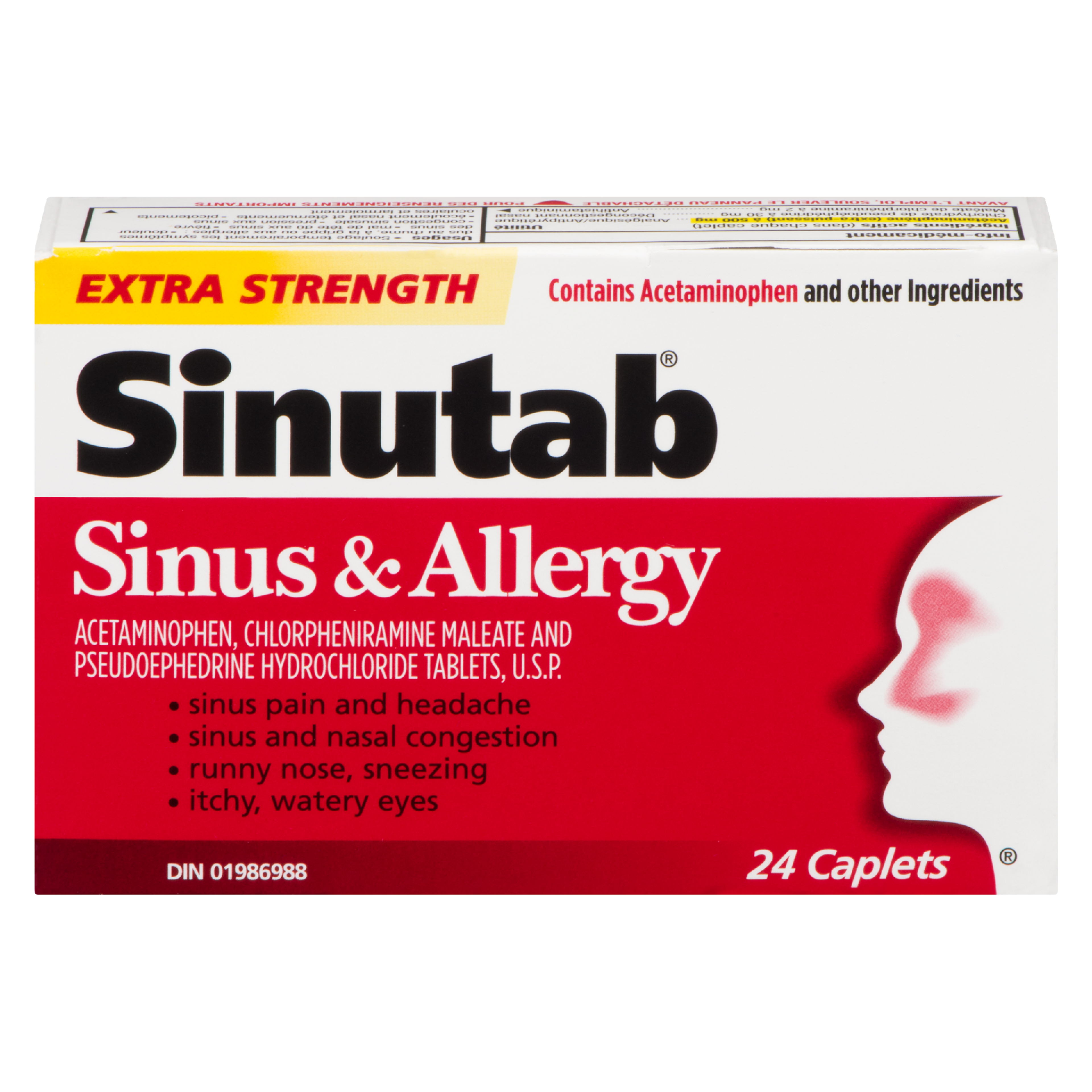 Sinutab Sinus & Allergy Extra Strength 24 Caplets