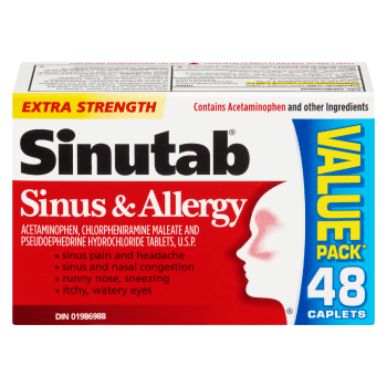 Sinutab Sinus & Allergy Extra Strength Value Pack 48 Caplets
