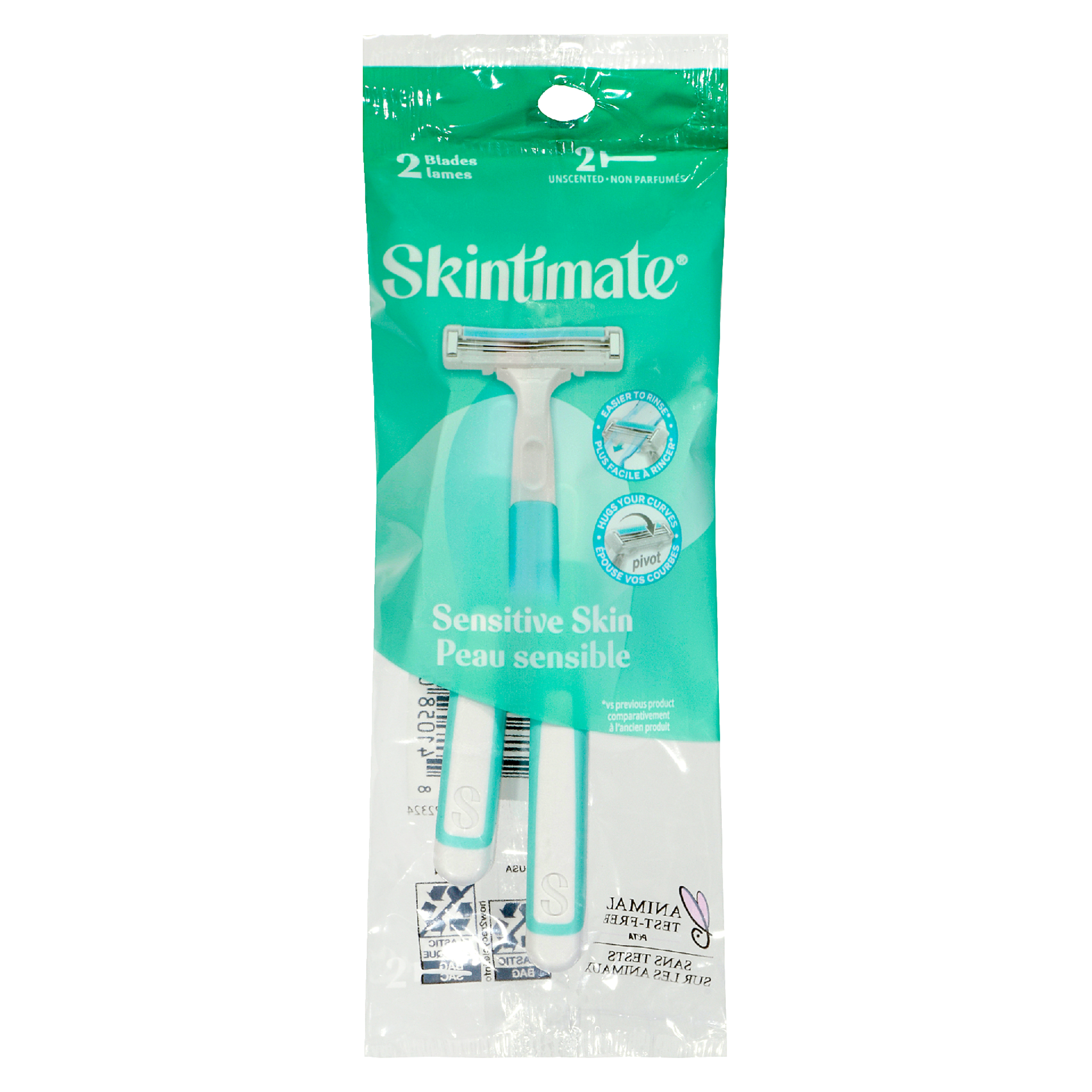 Skintimate Sensitive Skin Unscented 2 Blades 2 Razors