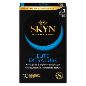SKYN Elite Extra Lube 10 Synthetic Polyisoprene Lubricated Condoms