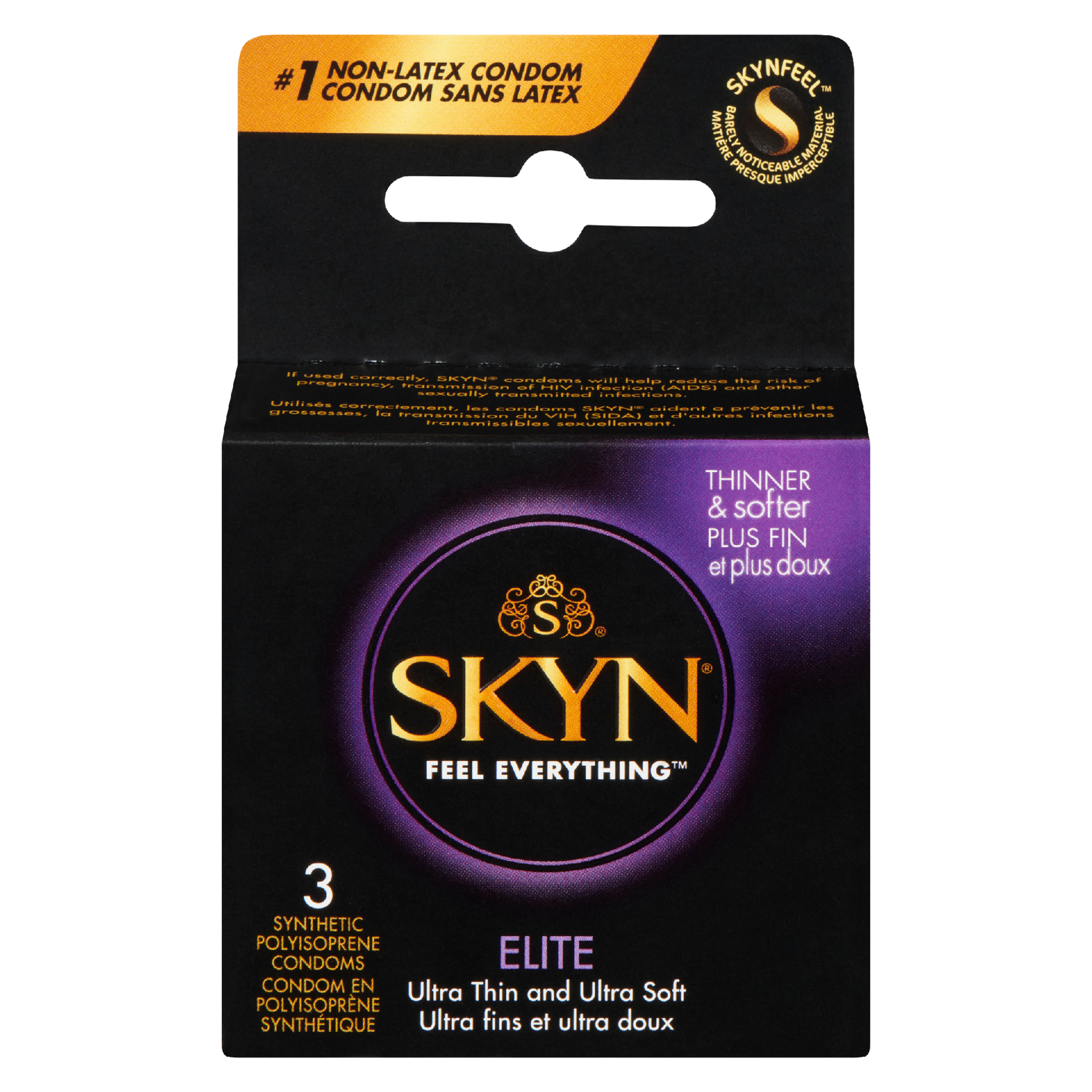 SKYN Elite Ultra Thin and Ultra Soft 3 Synthetic Polyisoprene Condoms