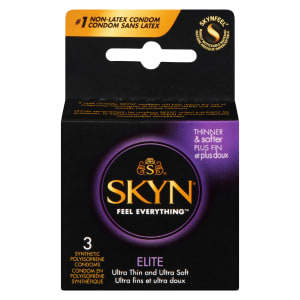 SKYN Elite Ultra Thin and Ultra Soft 3 Synthetic Polyisoprene Condoms