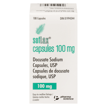 Soflax Docusate Sodium Capsules, USP 100 mg 100 Capsules