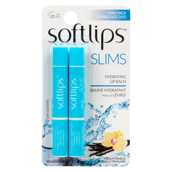 Softlips Slims Hydrating Lip Balm French Vanilla SPF 20 Twin Pack 2 g Each
