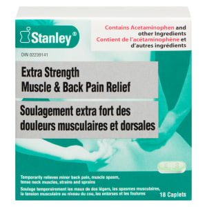 Stanley Extra Strength Muscle & Back Pain Relief 18 Caplets