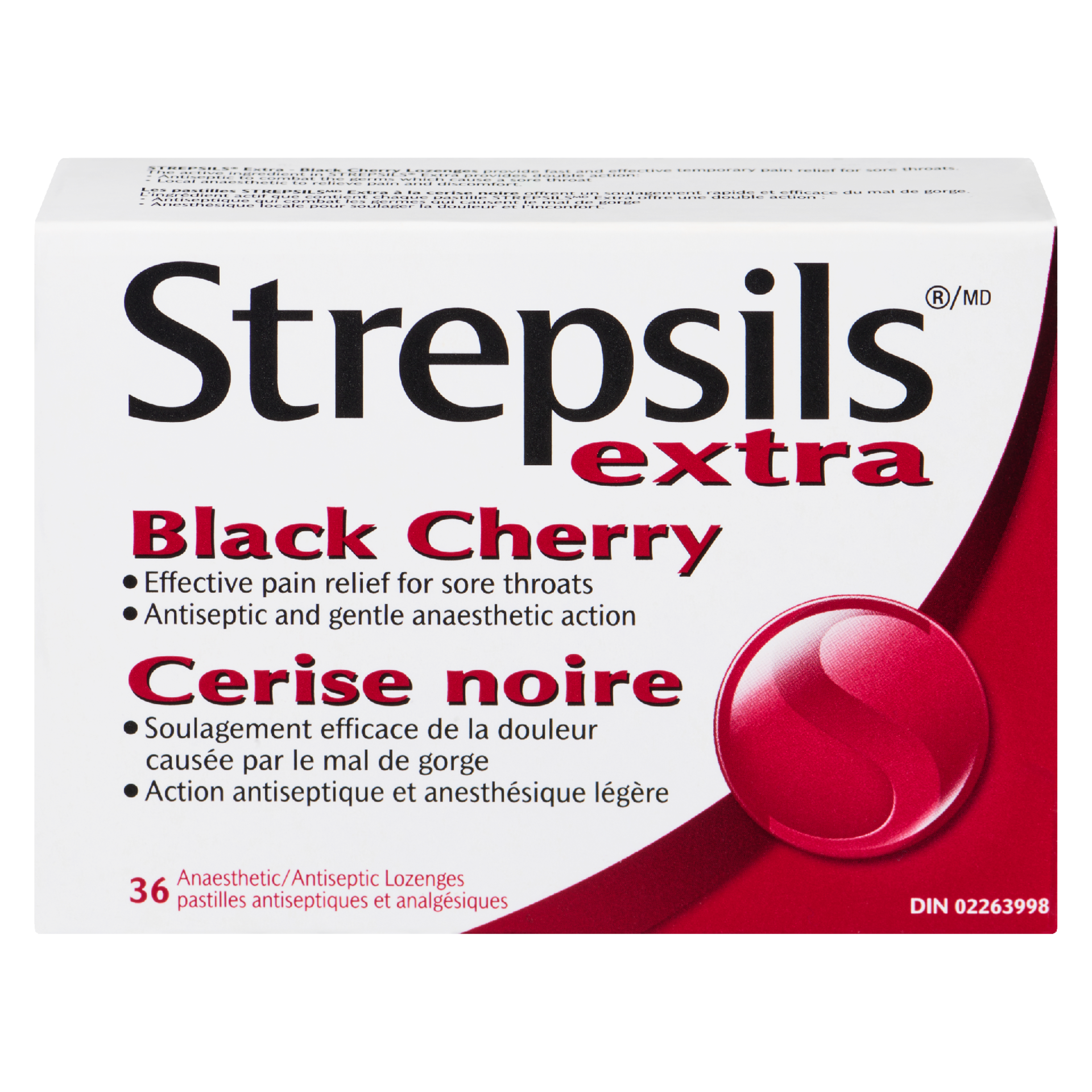 Strepsils Extra Black Cherry 36 Anaesthetic/Antiseptic Lozenges