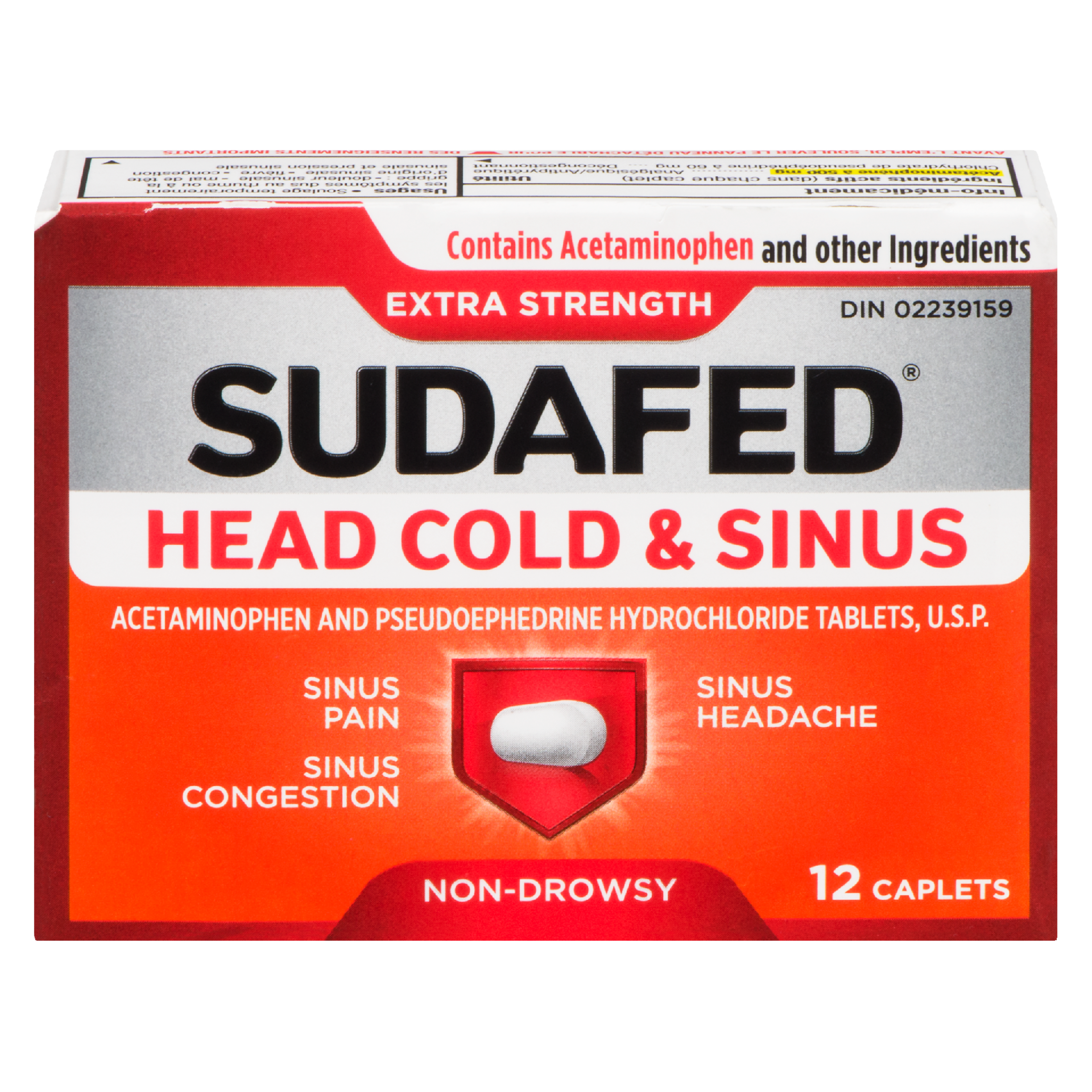 Sudafed Head Cold & Sinus Extra Strength 12 Caplets