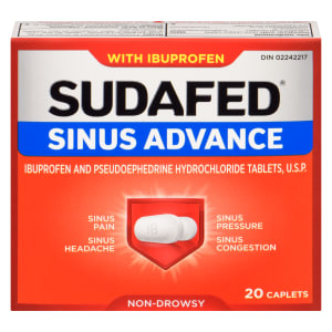 Sudafed Sinus Advance with Ibuprofen 20 Caplets