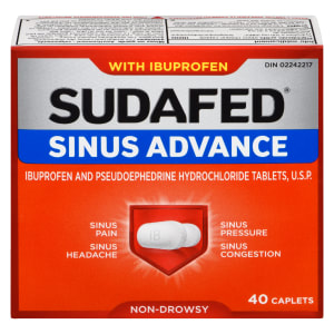 Sudafed Sinus Advance with Ibuprofen 40 Caplets