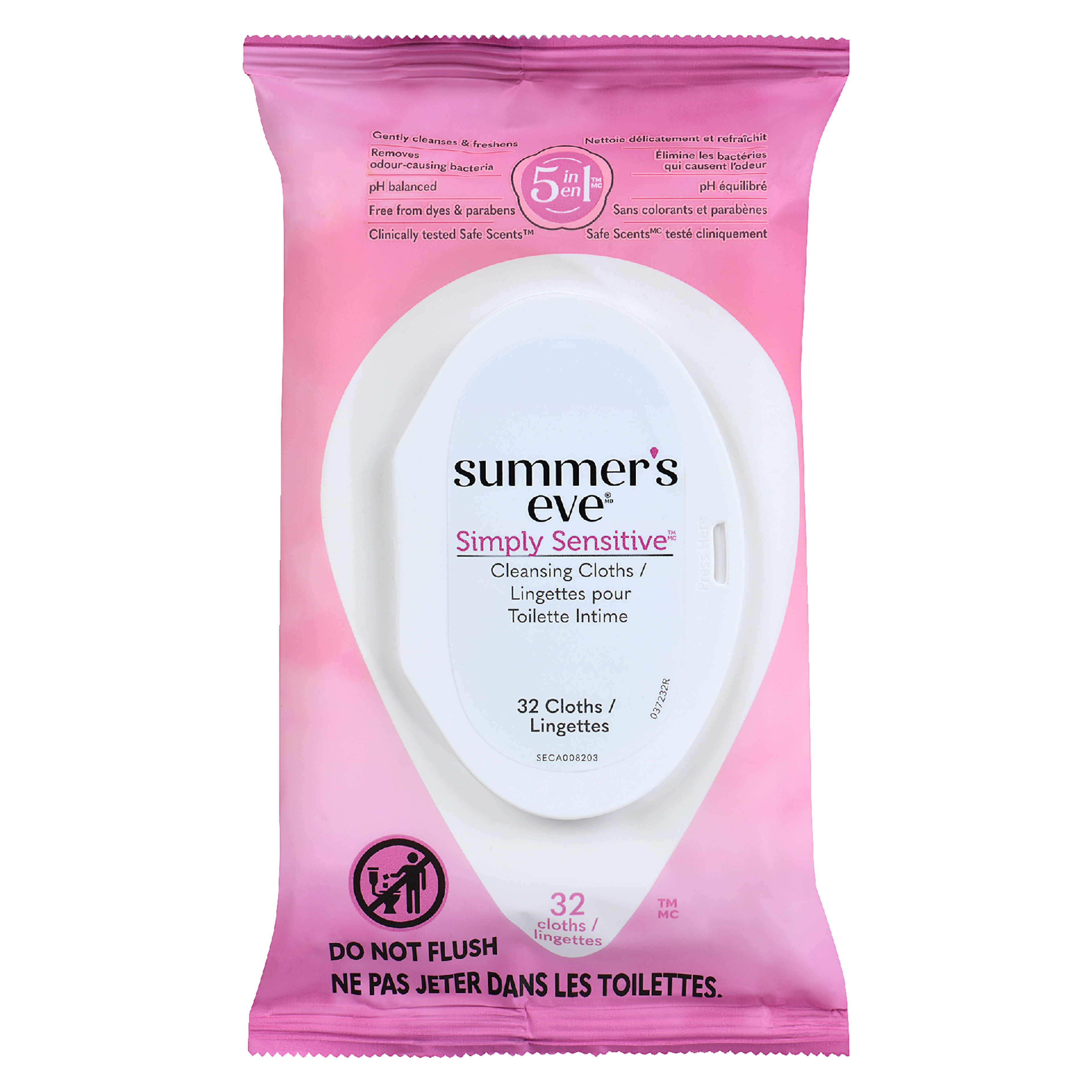 Summer's Eve Simply Sensitive Cleansing Cloths 32 Cloths