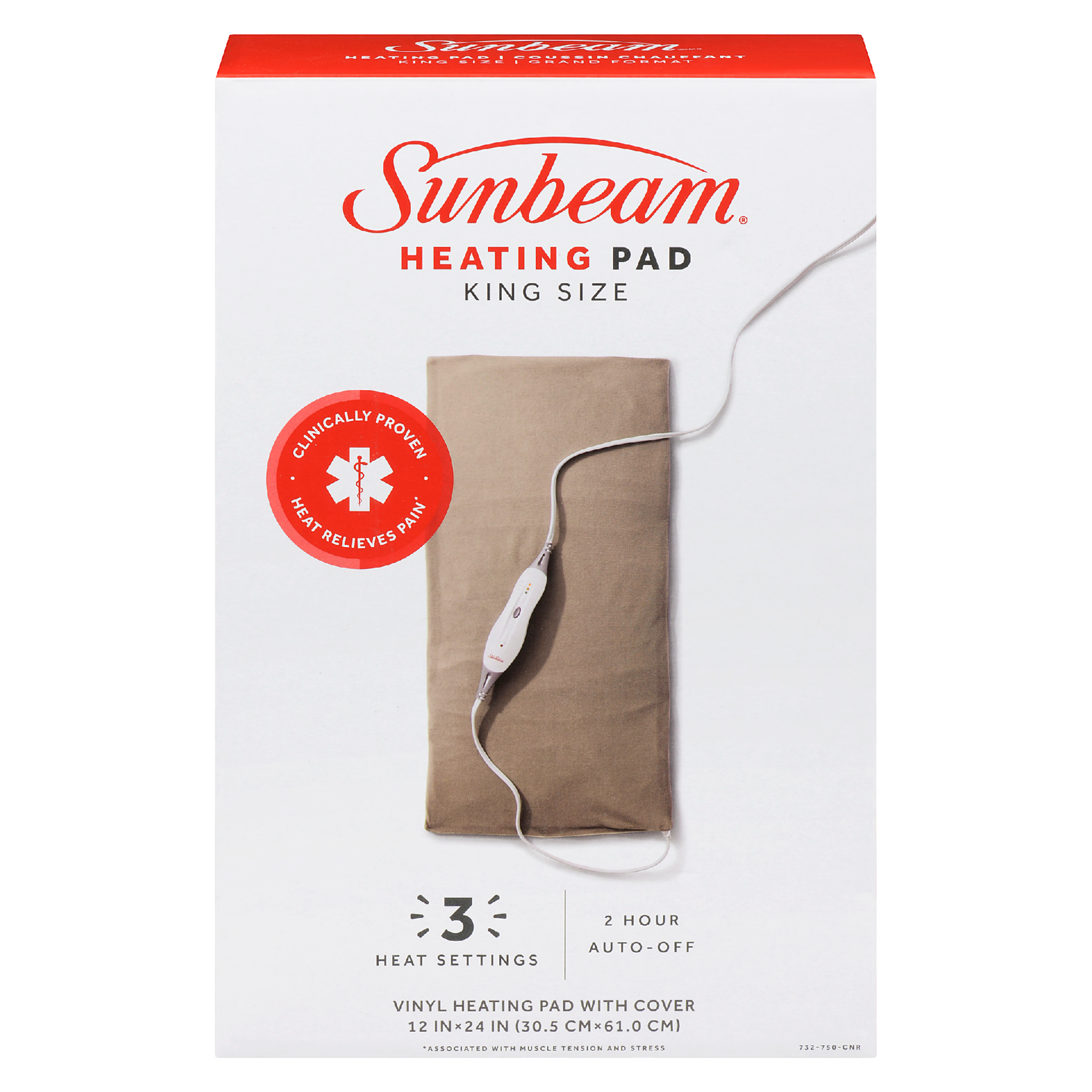 Sunbeam Heating Pad King Size 30.5 cm x 61.0 cm