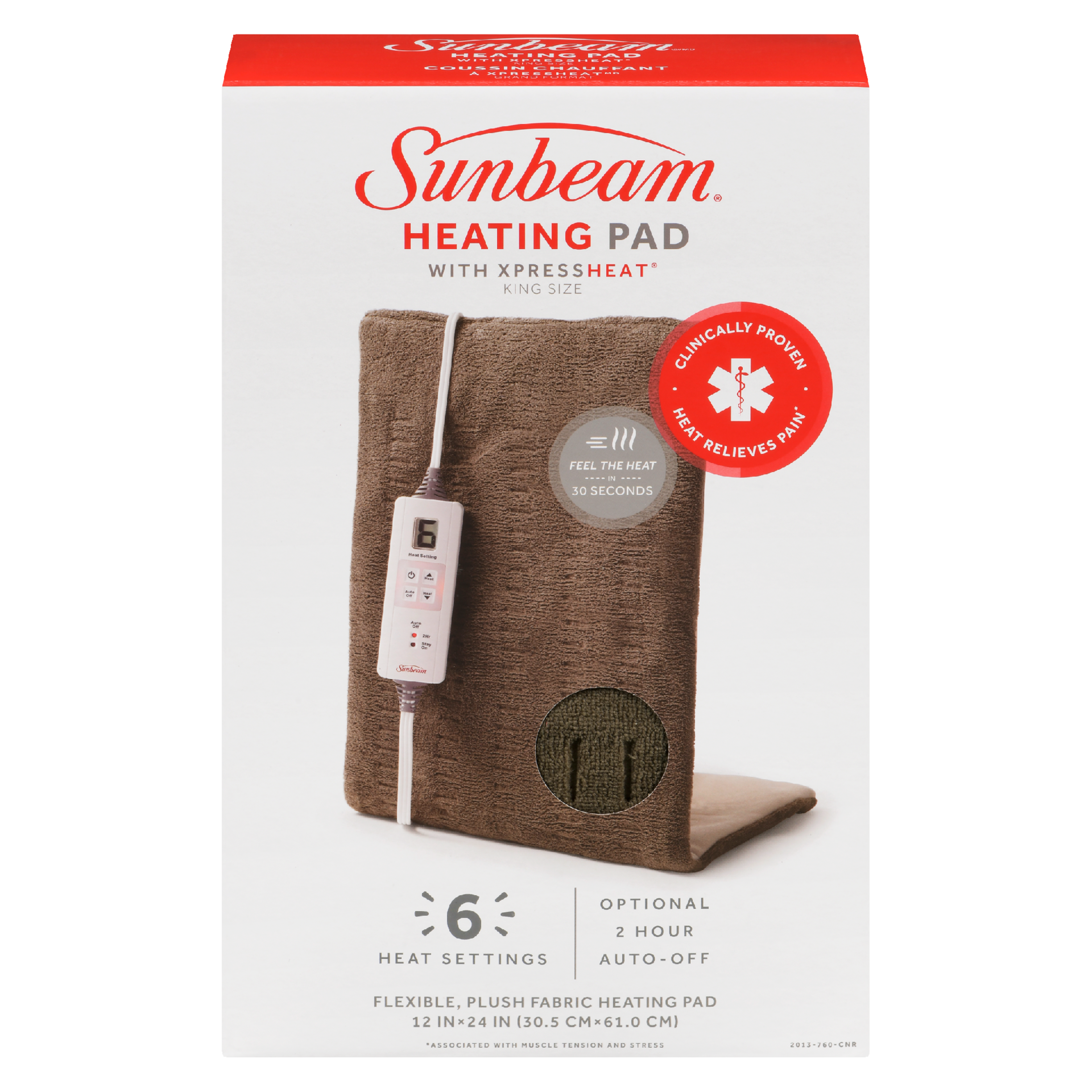 Sunbeam Heating Pad with XpressHeat King Size 30.5 cm x 61.0 cm