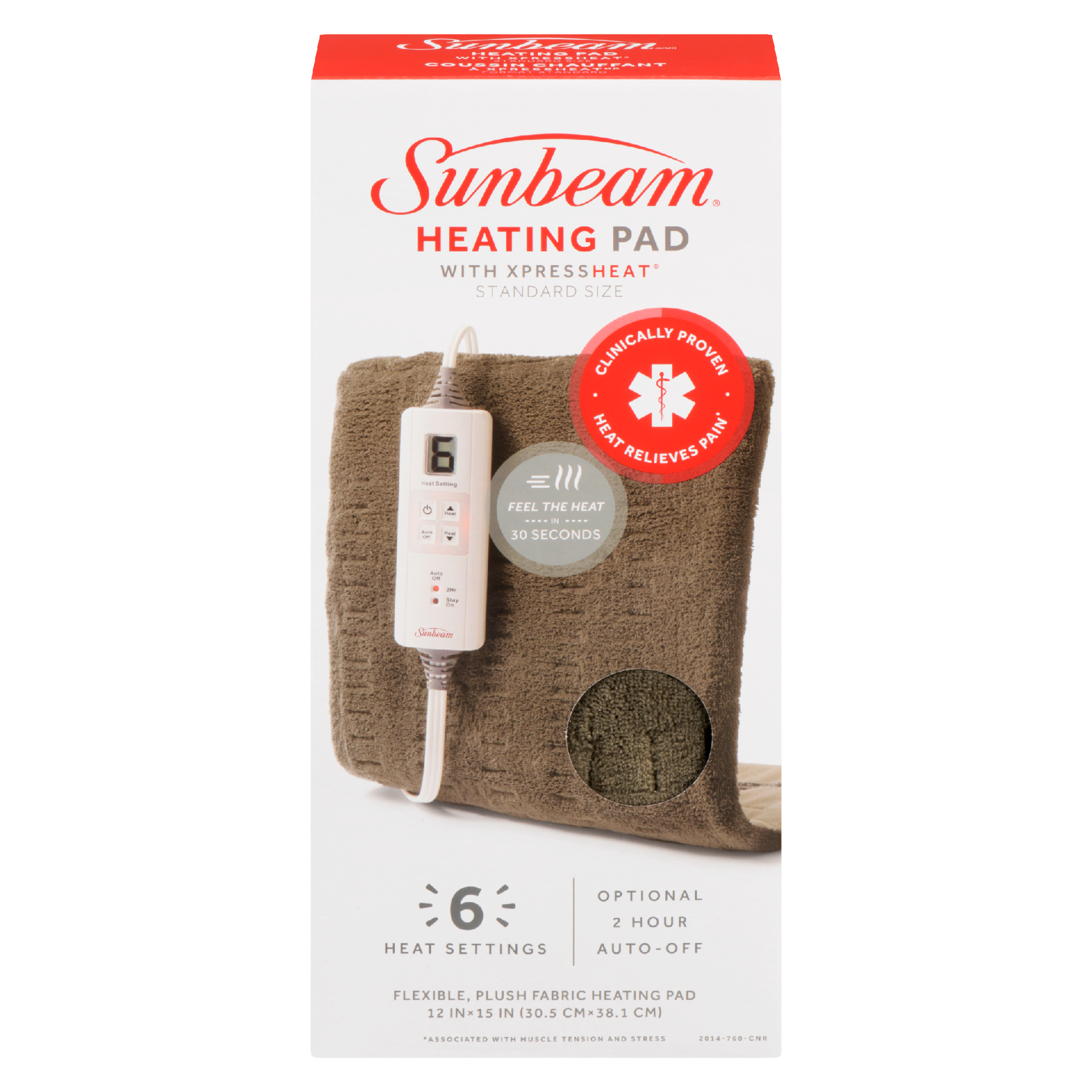 Sunbeam Heating Pad with XpressHeat Standard Size 30.5 cm x 38.1 cm