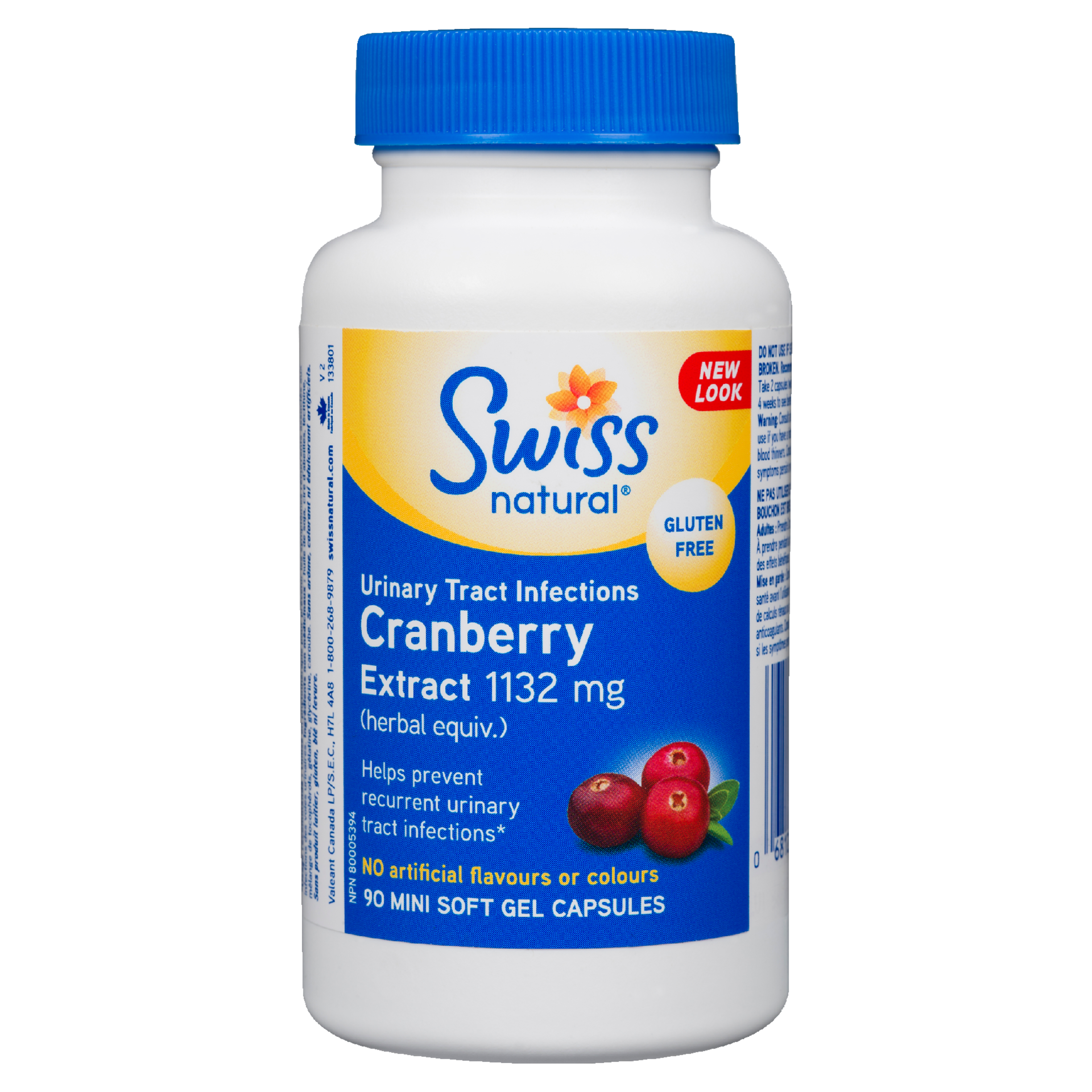 Swiss Natural Cranberry Extract 1132 mg 90 Mini Soft Gel Capsules