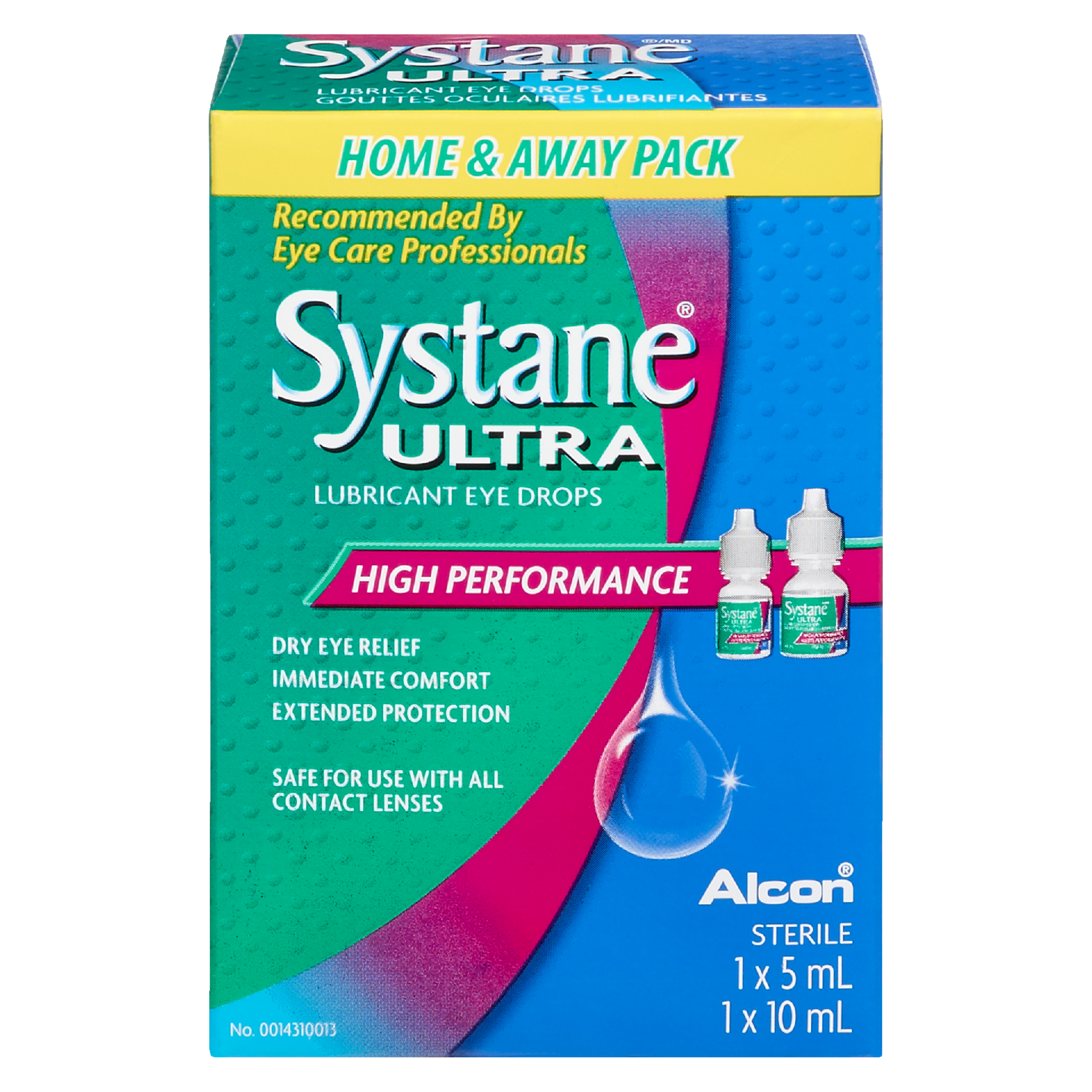 Systane Ultra Lubricant Eye Drops Sterile Home & Away Pack