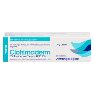 Taro Clotrimaderm Clotrimazole Cream USP, 1% 30 g