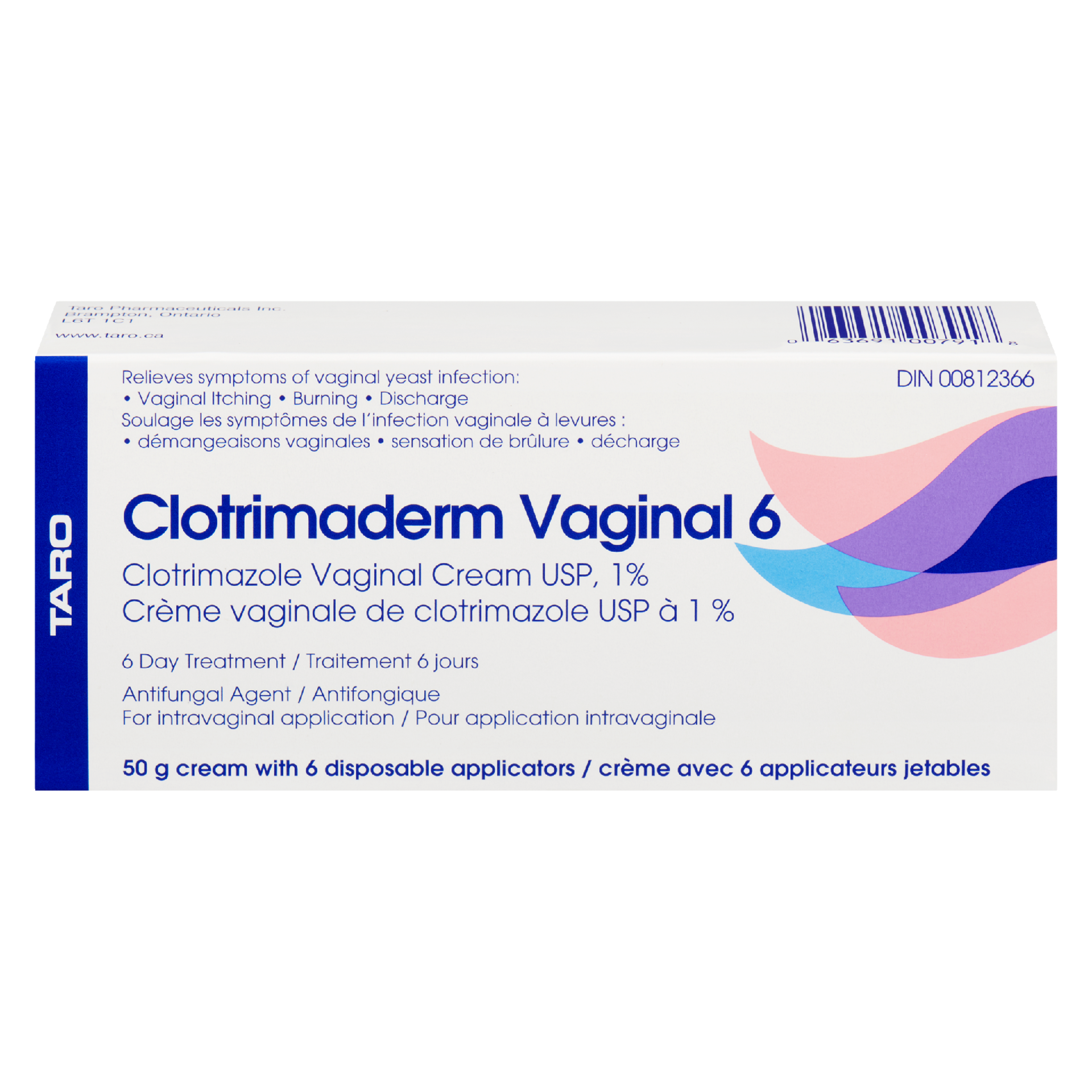 Taro Clotrimaderm Clotrimazole Vaginal Cream USP, 1% Vaginal 6 50 g