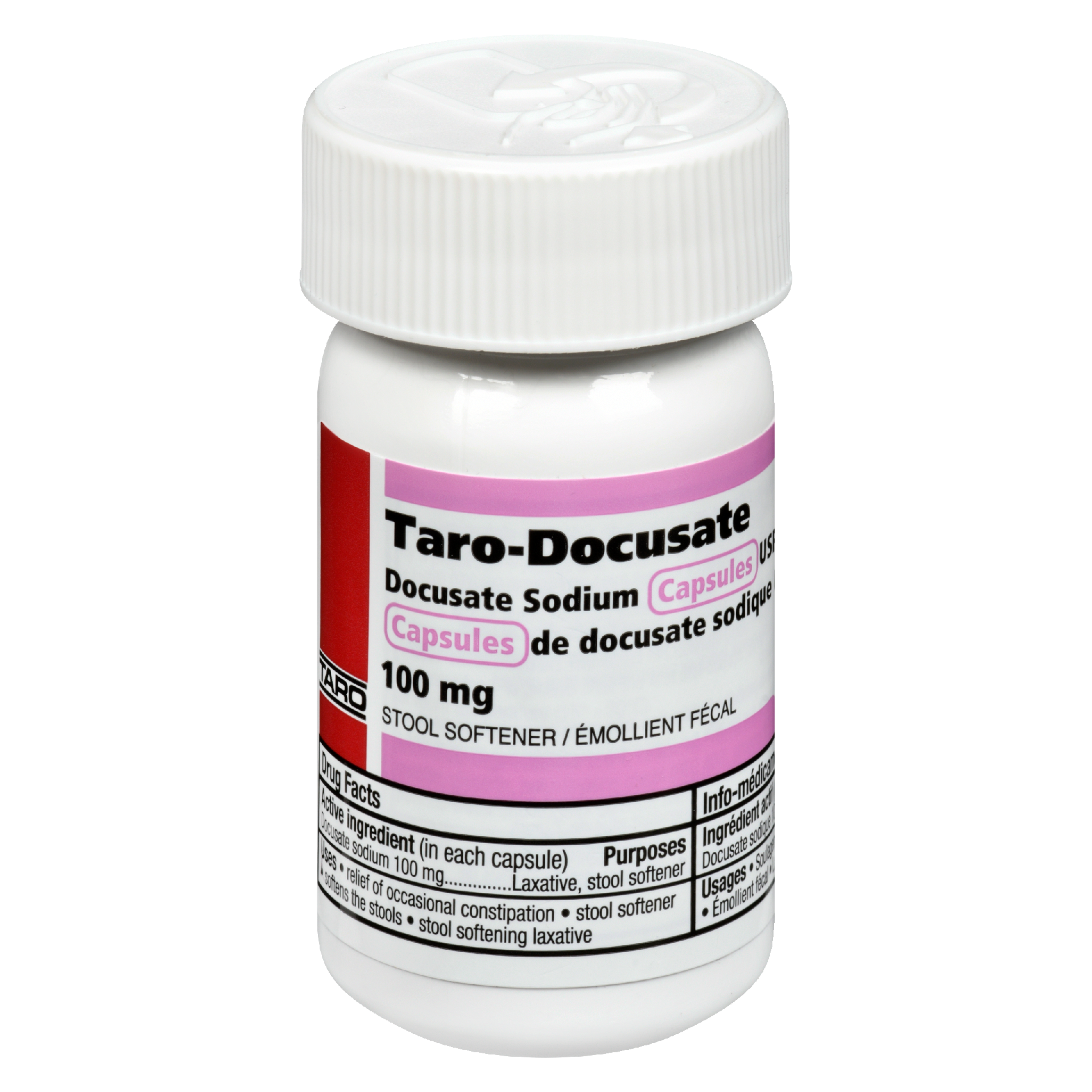 Taro-Docusate Sodium Capsules USP Stool Softener 100 mg 100 Capsules