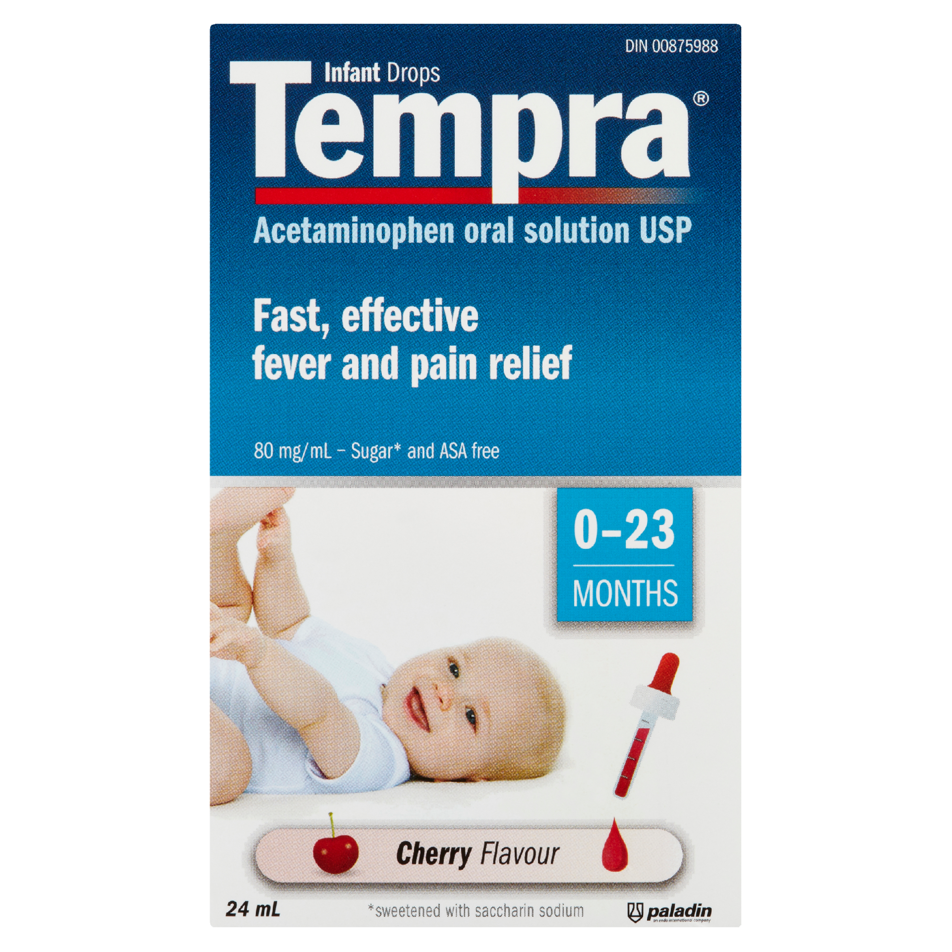 Tempra Infant Drops Cherry Flavour 0-23 Months 24 ml