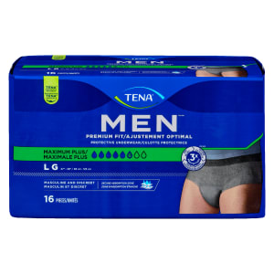 TENA Men Premium Fit Protective Underwear Maximum Plus L 16 Pieces