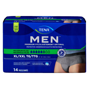 TENA Men Premium Fit Protective Underwear Maximum Plus XL/XXL 14 Pieces