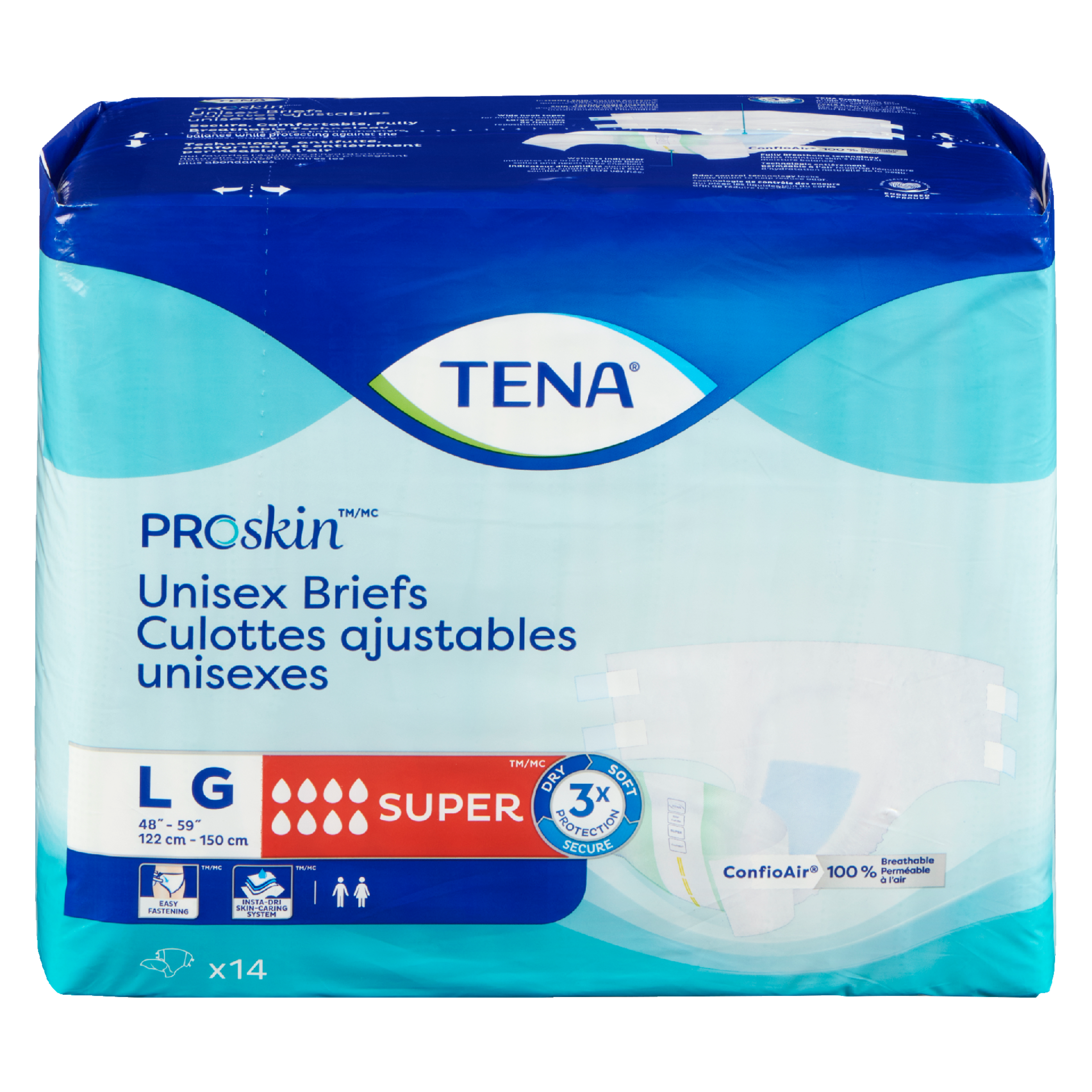 Tena Proskin Unisex Briefs L 122 cm - 150 cm 14 Ct