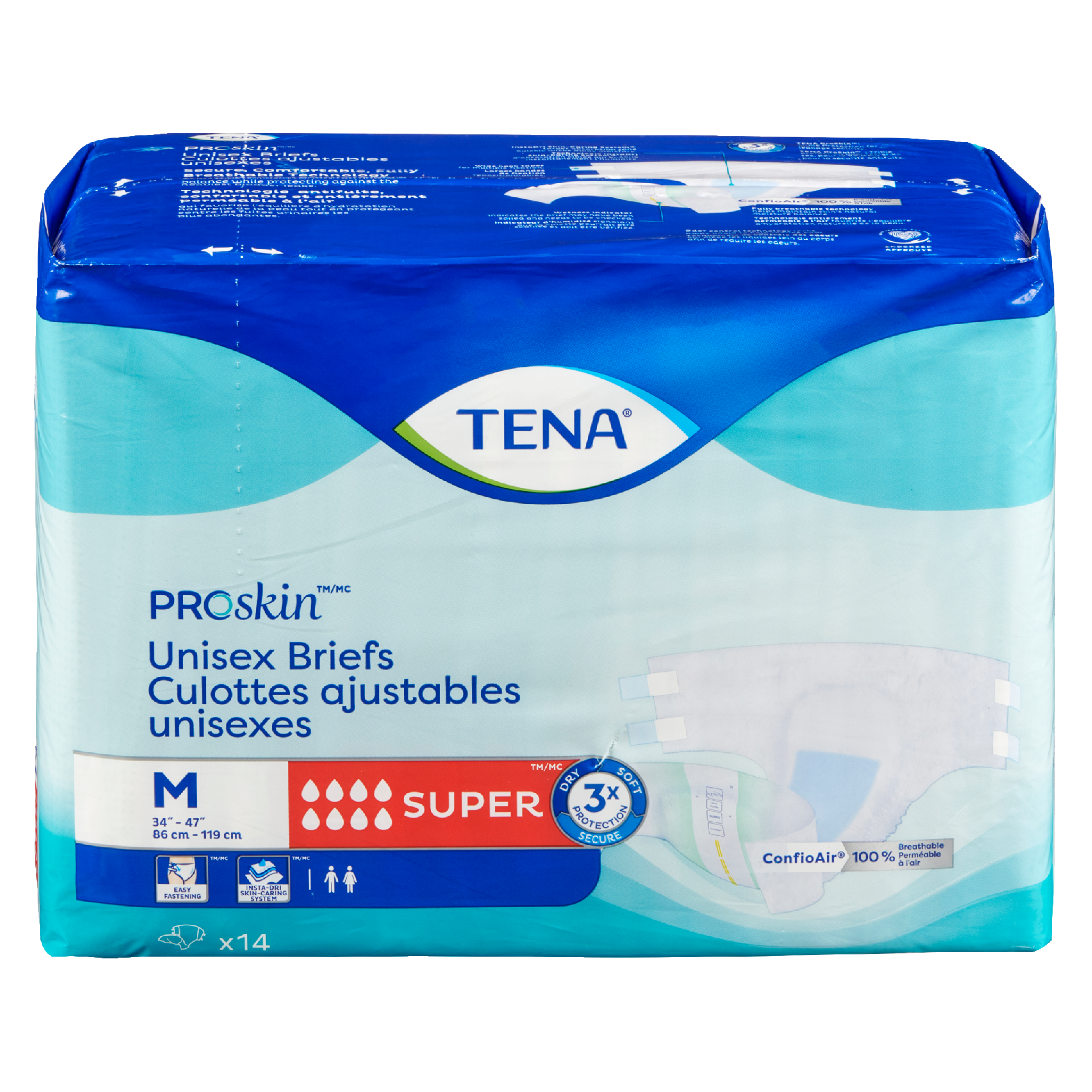 Tena Proskin Unisex Briefs Super Absorbency M 14 Ct