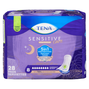 TENA Sensitive Care Extra Coverage Overnight 28 Pads