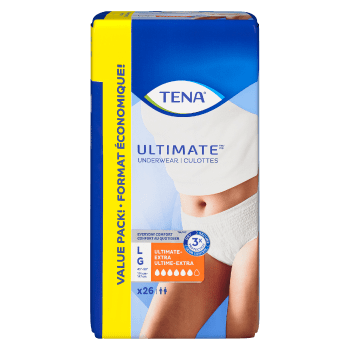 TENA Ultimate Underwear Ultimate-Extra Absorbency L Value Pack 26 Ct