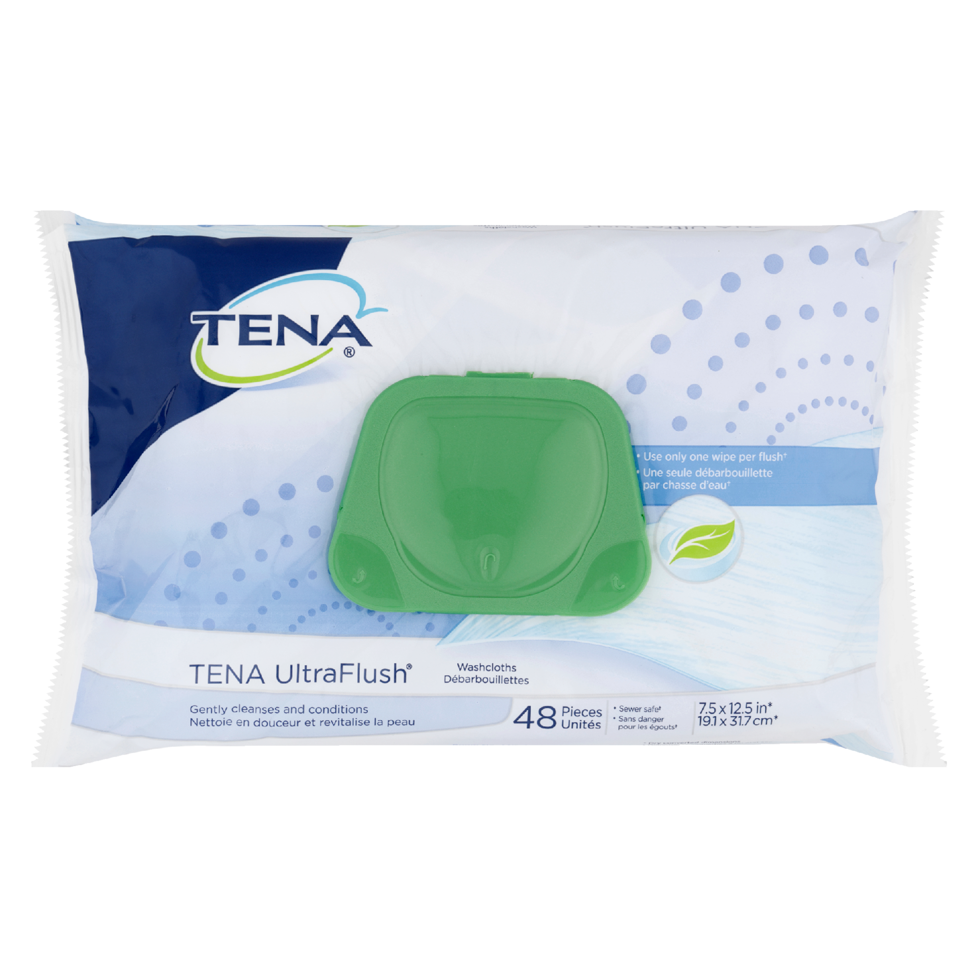 TENA UltraFlush Washcloths 48 Pieces