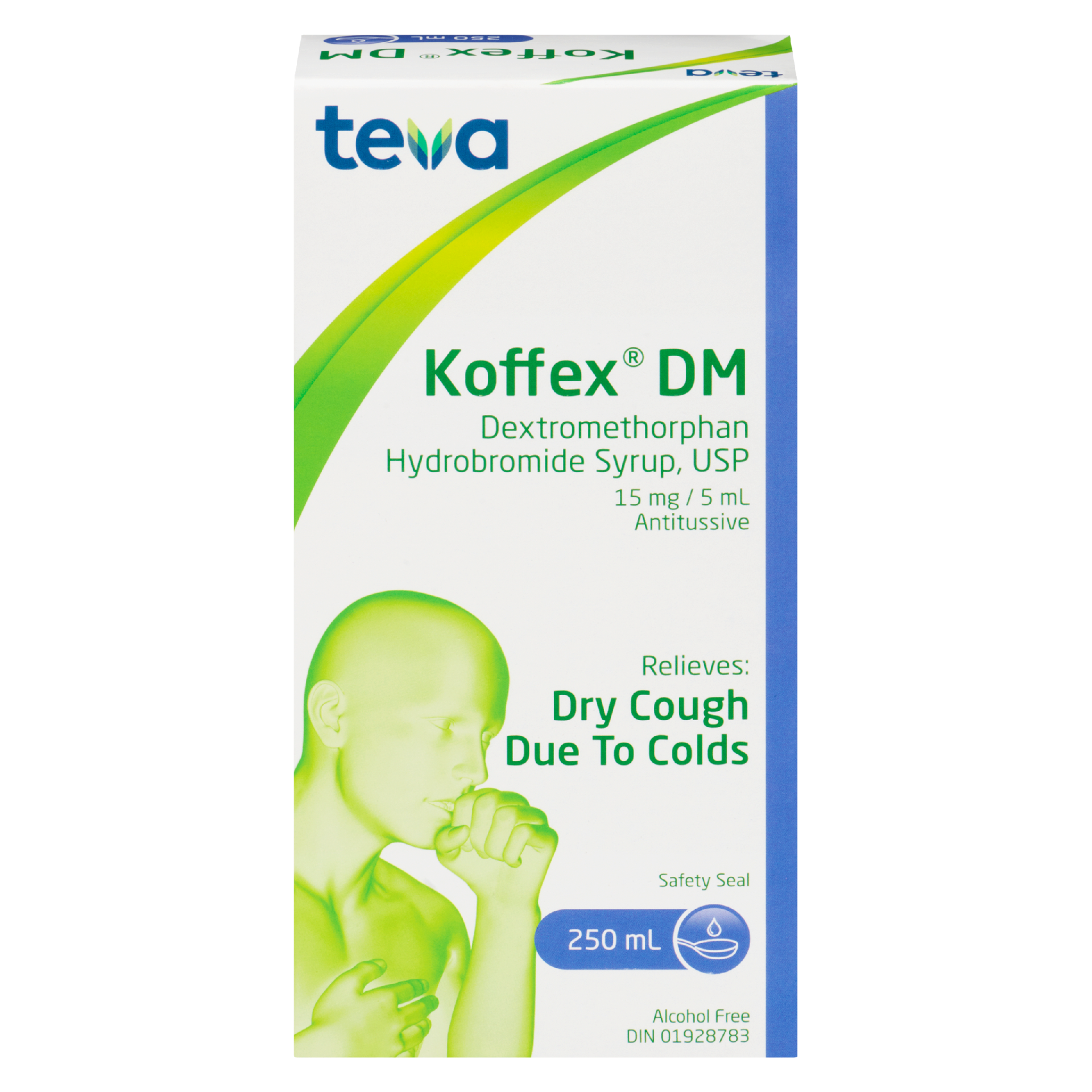 Teva Dextromethorphan Hydrobromide Syrup, USP Koffex DM 15 mg / 4 ml Antitussive 250 ml