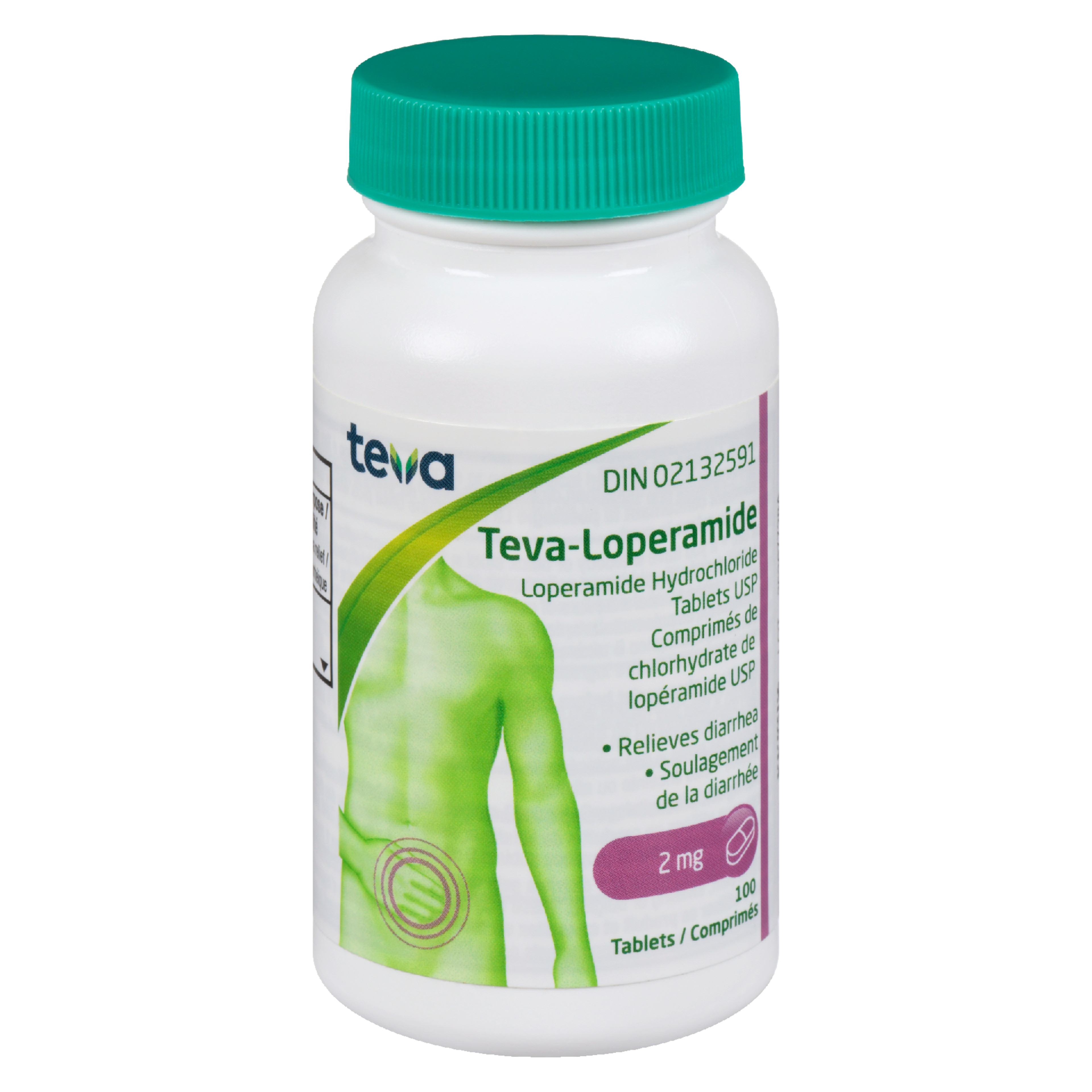 Teva Teva-Loperamide Loperamide Hydrochloride Tablets USP 2 mg 100 Tablets