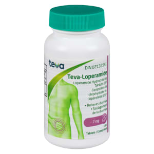Teva Teva-Loperamide Loperamide Hydrochloride Tablets USP 2 mg 100 Tablets