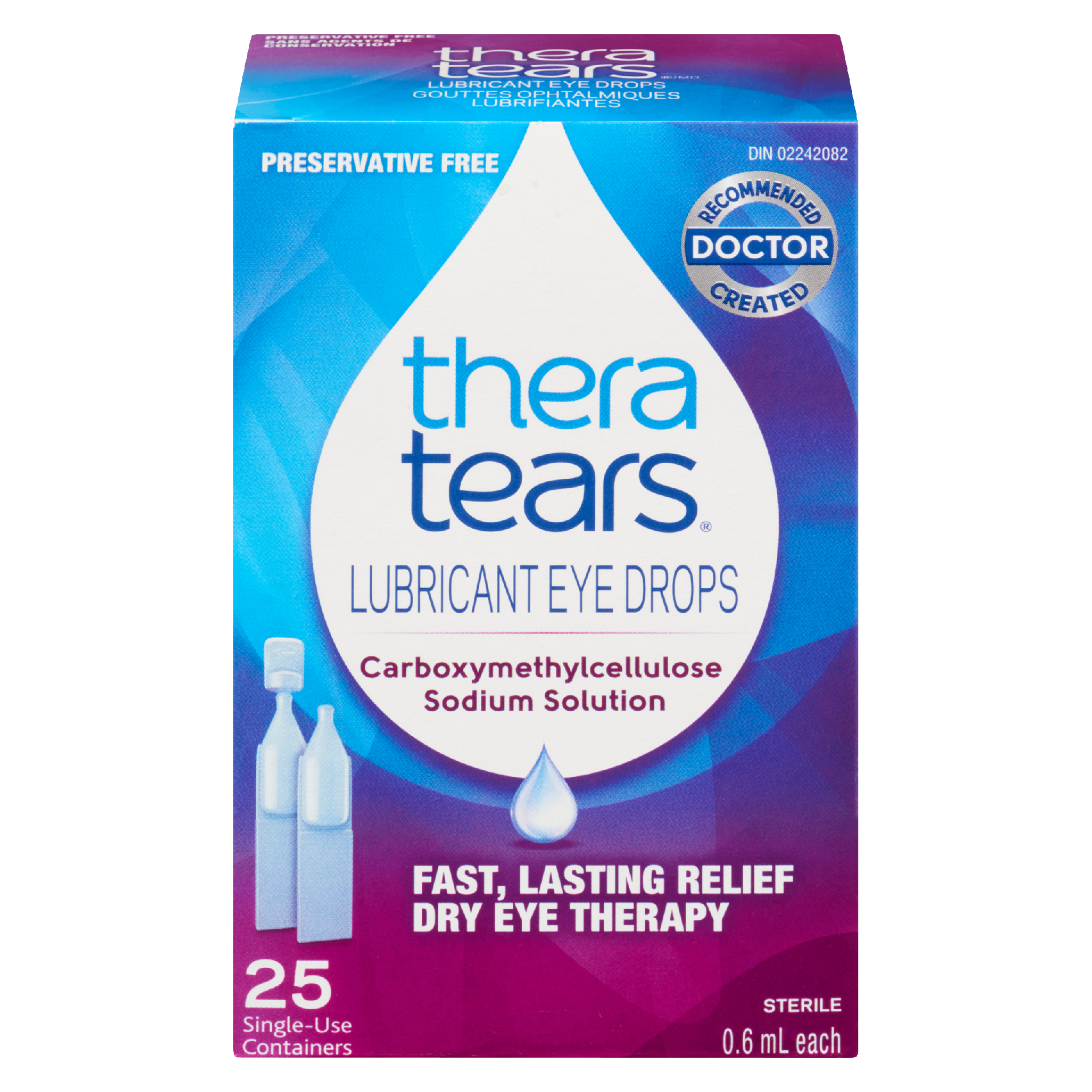 Thera Tears Lubricant Eye Drops 25 Single-Use Containers x 0.6 ml