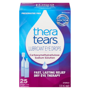 Thera Tears Lubricant Eye Drops 25 Single-Use Containers x 0.6 ml